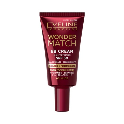 Eveline Wonder Match krem BB 03 Nude 30ml wysoka ochrona SPF50